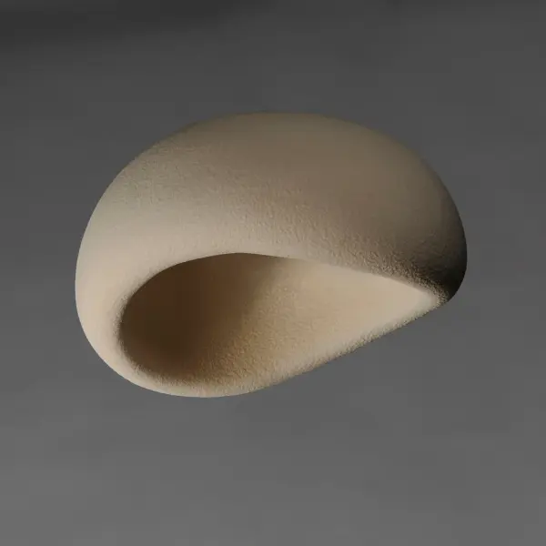 The Moeraki brings New Zealand's rocky shores indoors with its boulder-like organic form and shimmery salt-textured finish. Lightweight polyurethane construction creates voluminous presence without ceiling stress. - alternate view