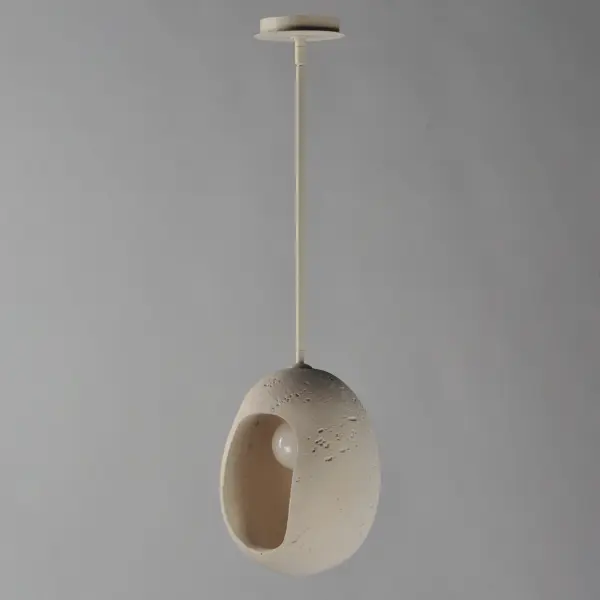 The Luna Small Pendant combines industrial concrete with refined minimalist design. Its compact size and warm 3000K LED make it ideal for task lighting over kitchen islands or intimate dining spaces. - alternate view