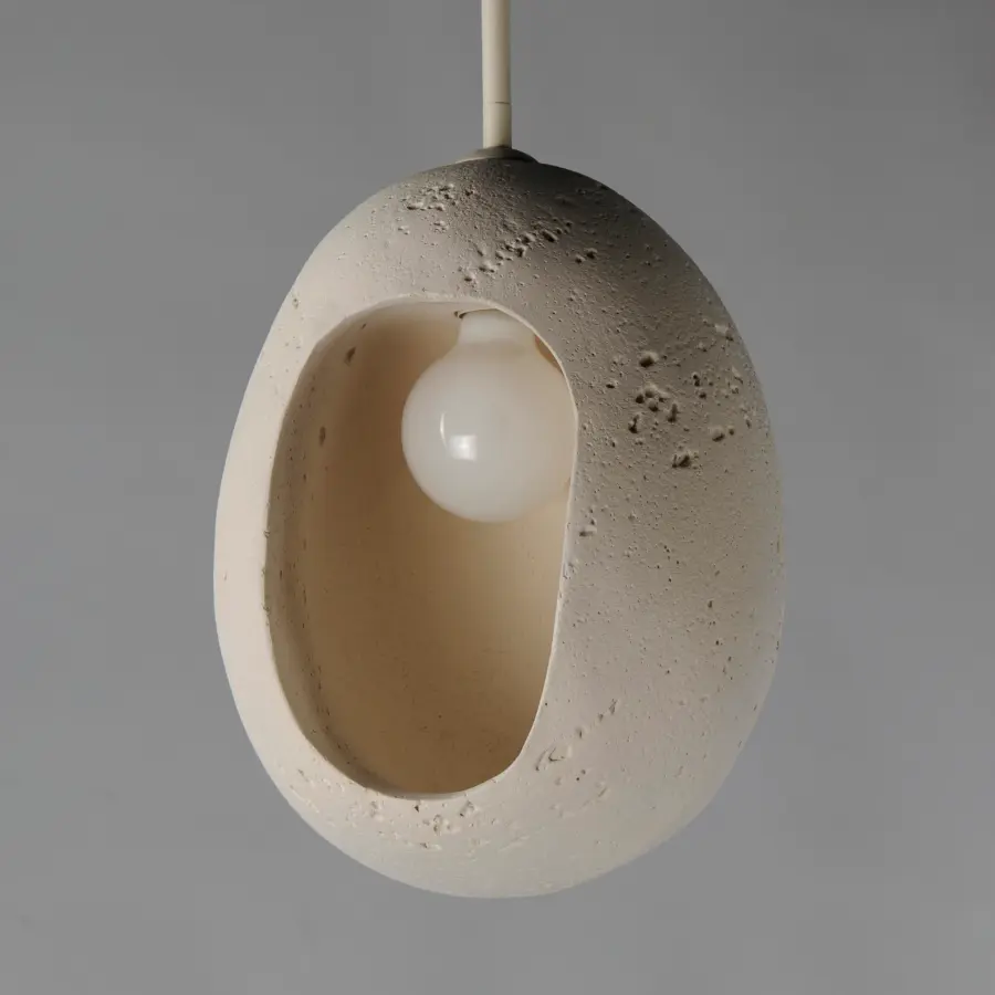 Luna Small LED Pendant in Chalk White - Image 3