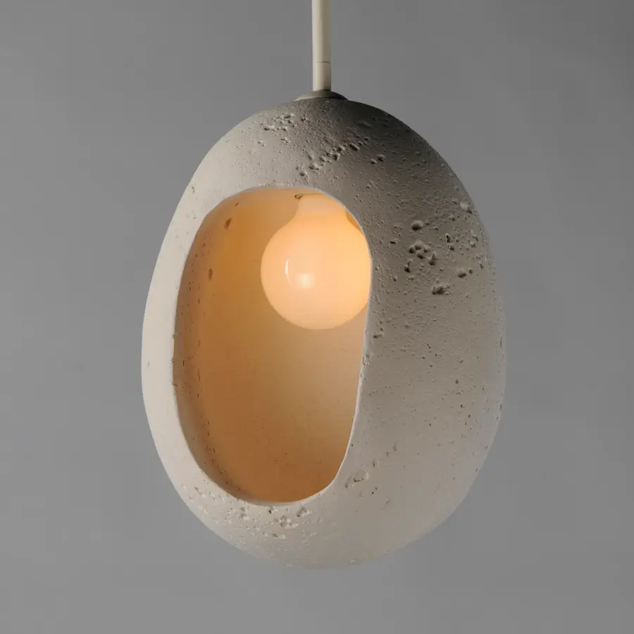Luna Small LED Pendant in Chalk White - Image 4
