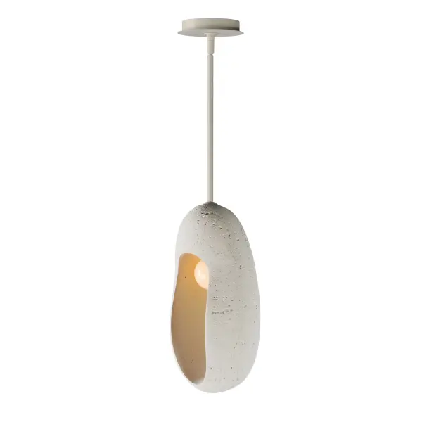 The Luna Elongated LED Pendant combines industrial concrete with contemporary design. Its warm 3000K LED provides ambient lighting perfect for intimate spaces. The chalk white finish softens the concrete aesthetic.