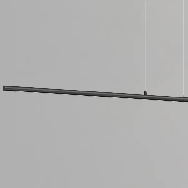 The Continuum Linear Pendant delivers streamlined modern lighting with its ultra-slim 1" diameter aluminum housing and 96" length. Engineered for modular connectivity with end-to-end or angled configurations, it excels in both residential and commercial applications requiring clean, functional illumination. - alternate view