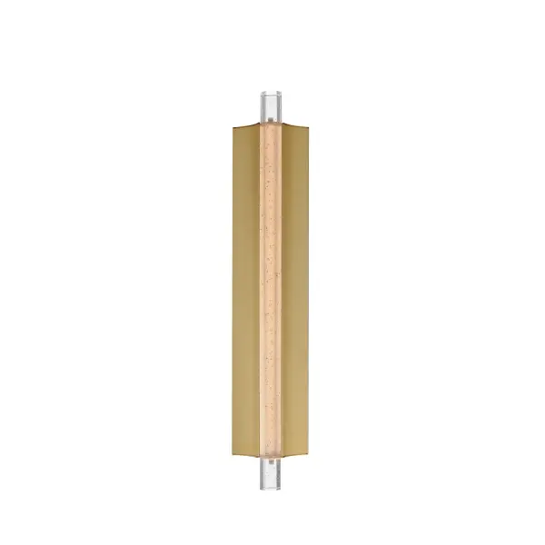 Collection: Hyperion Finish: Gold Glass: Clear Crystal Width: 5.00" Height: 24.00" Length: 24.00" Weight: 6.00 lb Extension from Wall: 3.00" Wire: 8" Canopy: 5"x24" Bulbs Included Number of Bulbs: 1 Maximum Wattage: 10.00 W Bulb Base: PCB Integrated Light Source: LED Light Output: 230.00 lm Color Temperature: 3000 K CRI: 90 Rated Average Life: 30000 Voltage: 120.00 V Material: Aluminum, Crystal Safety Listing: cETLus ADA LED Manufacturer Warranty: 3 Spec Sheet