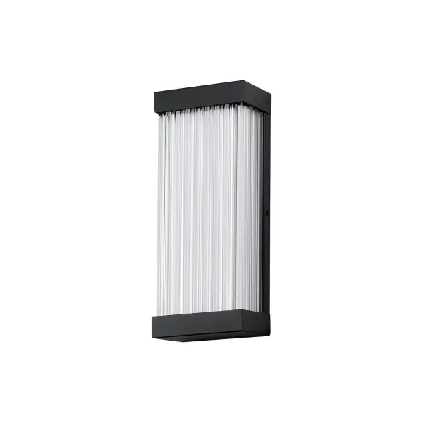 The Acropolis sconce features faceted crystal columns with integrated LED backlighting in a durable aluminum frame. ADA-compliant and wet-rated, it delivers sophisticated illumination for any interior or exterior application.