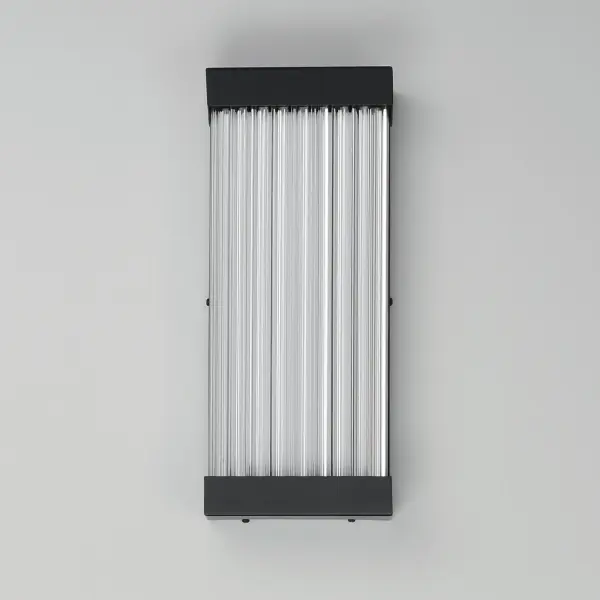 The Acropolis sconce features faceted crystal columns with integrated LED backlighting in a durable aluminum frame. ADA-compliant and wet-rated, it delivers sophisticated illumination for any interior or exterior application. - alternate view