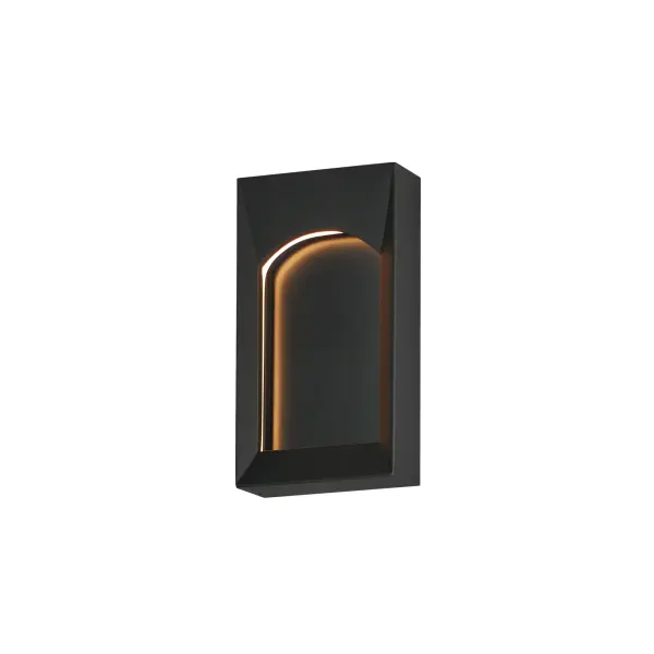 The Brasilia Small LED Outdoor Sconce combines civic pavilion-inspired design with durable 304 stainless steel construction. Its beveled arch cage and integrated LED provide 550 lumens of warm light in a sleek matte black finish.