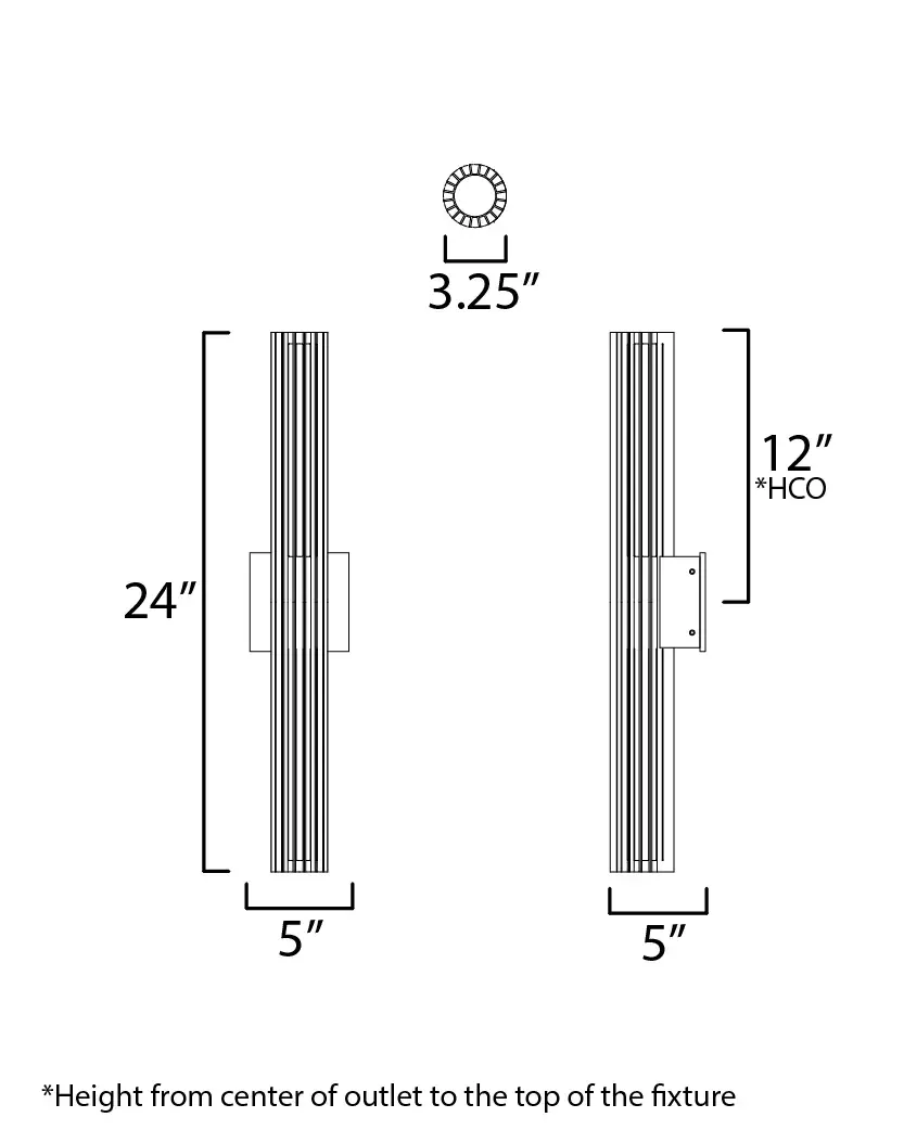 Citadel 24" LED Outdoor Wall Sconce - Image 5