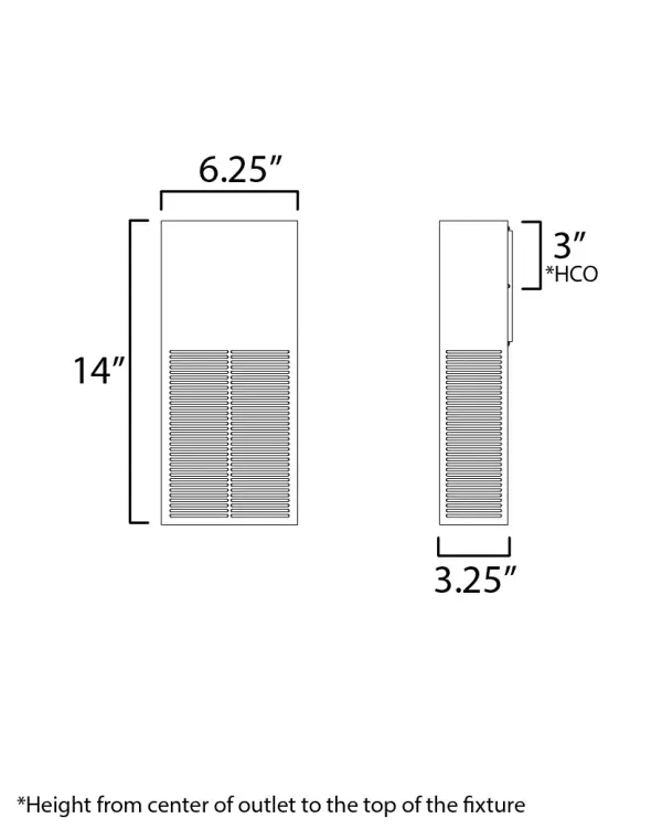 Grate 14" LED Outdoor Wall Sconce in Architectural Bronze - Image 5