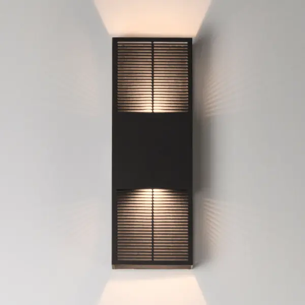 Grate 18" LED Outdoor Wall Sconce in Architectural Bronze - Image 3