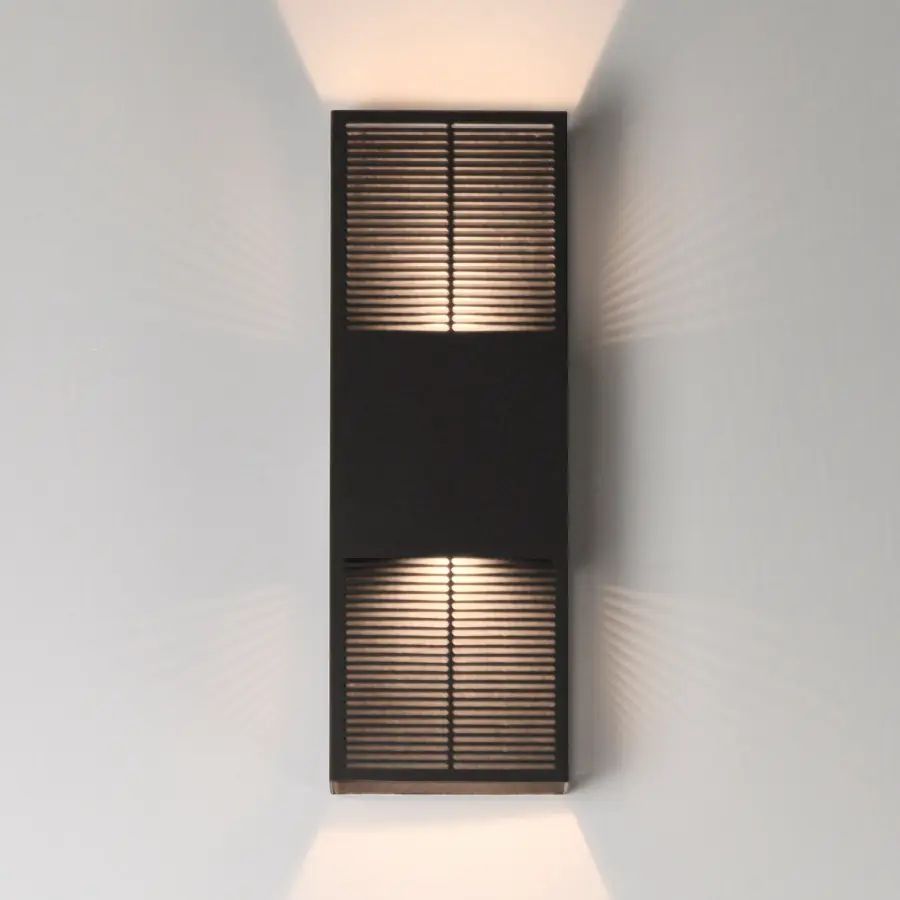 Grate 18" LED Outdoor Wall Sconce in Architectural Bronze - Image 3