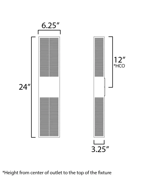 Grate 24" LED Outdoor Wall Sconce - Image 5