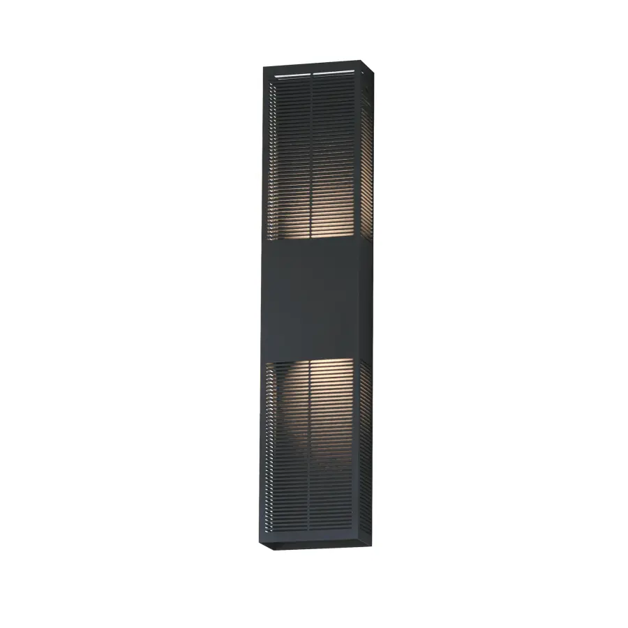 Grate 30" LED Outdoor Wall Sconce in Matte Black - Image 1