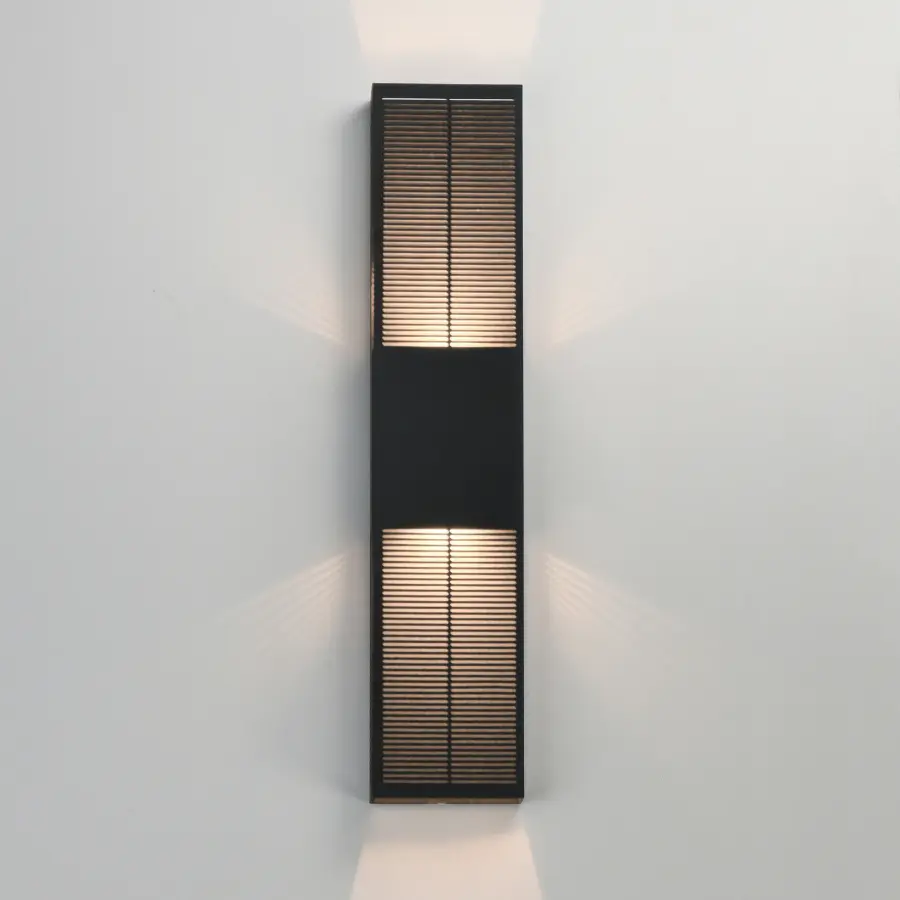 Grate 30" LED Outdoor Wall Sconce in Matte Black - Image 3