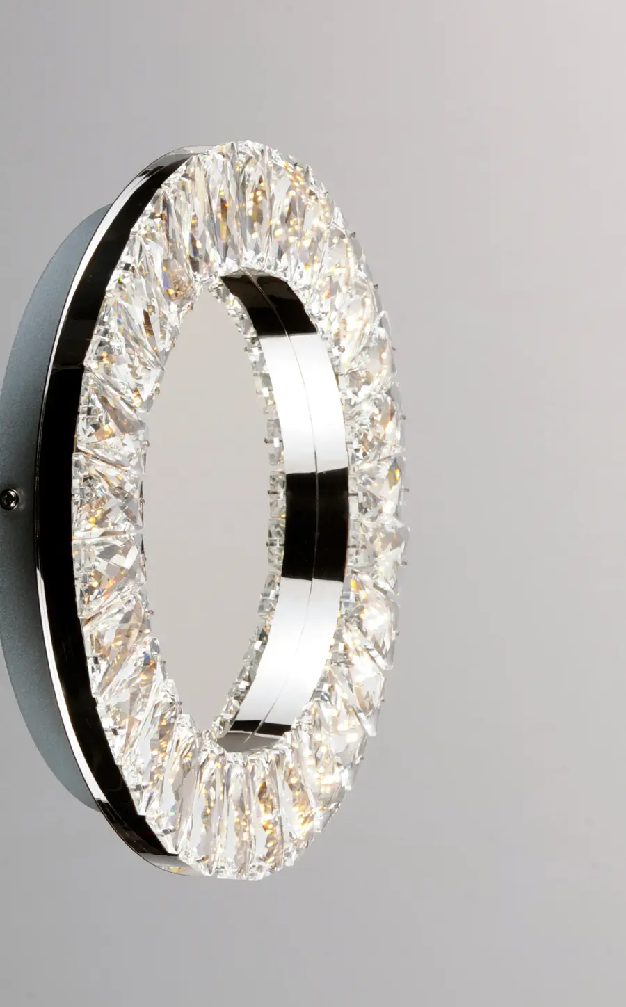 Stunning Crystal Wall Sconce with Modern Floating Ring Design - Image 3