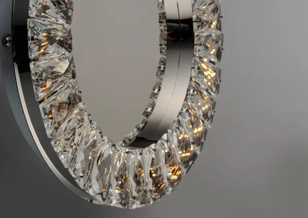 Stunning Crystal Wall Sconce with Modern Floating Ring Design - Image 4