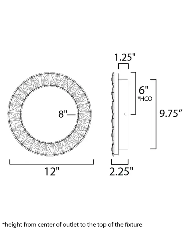 Stunning Crystal Wall Sconce with Modern Floating Ring Design - Image 5