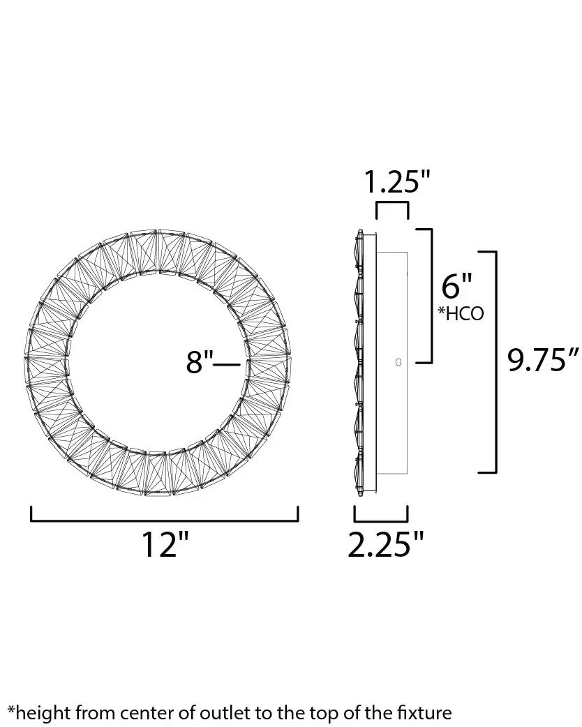 Stunning Crystal Wall Sconce with Modern Floating Ring Design - Image 5