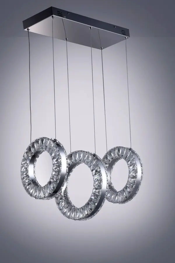 Stunning Crystal Linear Pendant Creates Floating Light Sculpture - Image 2