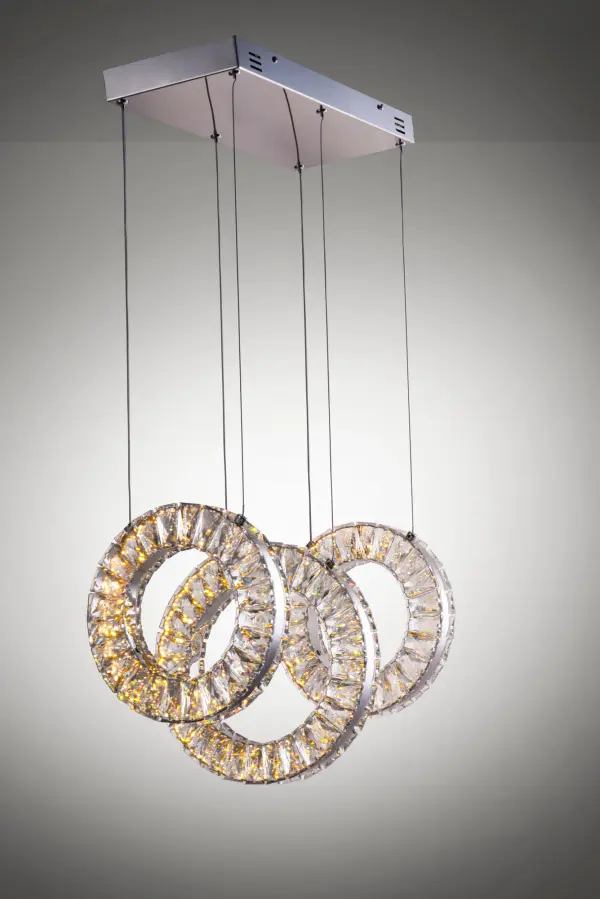 Stunning Crystal Linear Pendant Creates Floating Light Sculpture - Image 3