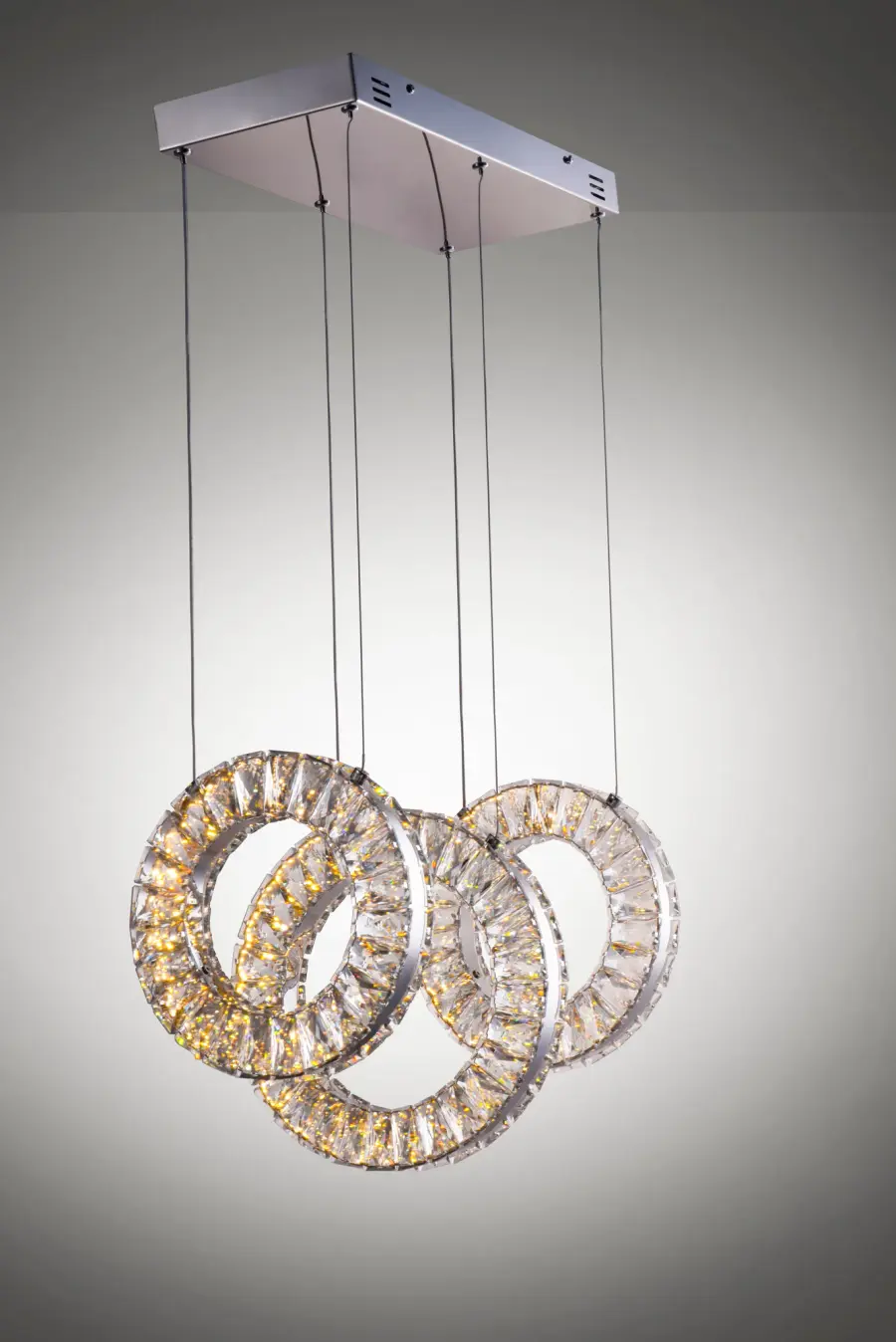 Stunning Crystal Linear Pendant Creates Floating Light Sculpture - Image 3