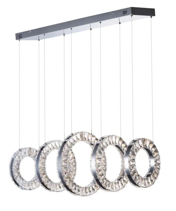Stunning Crystal Linear Pendant Creates Floating Light Sculpture - Image 1