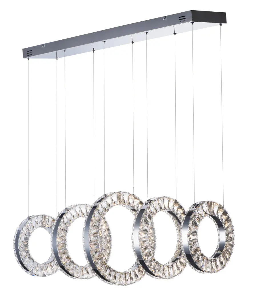 Stunning Crystal Linear Pendant Creates Floating Light Sculpture - Image 1