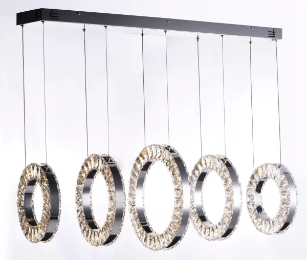 Stunning Crystal Linear Pendant Creates Floating Light Sculpture - Image 2