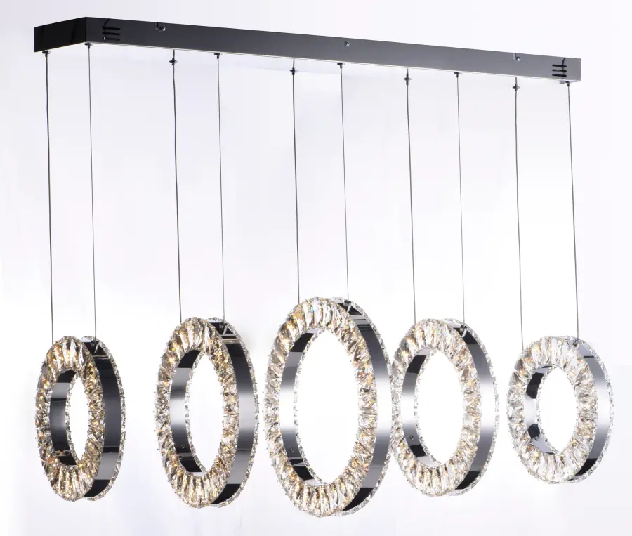 Stunning Crystal Linear Pendant Creates Floating Light Sculpture - Image 2