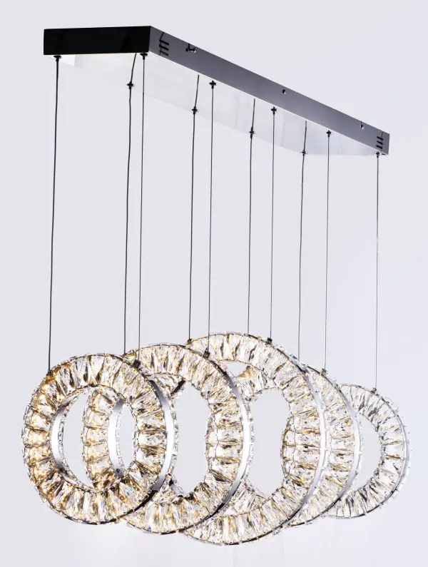 Stunning Crystal Linear Pendant Creates Floating Light Sculpture - Image 3