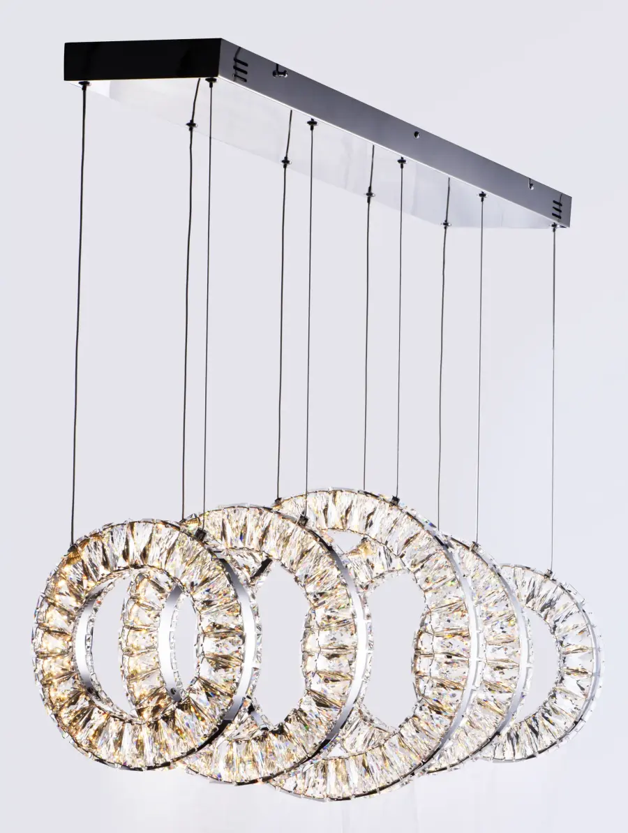 Stunning Crystal Linear Pendant Creates Floating Light Sculpture - Image 3