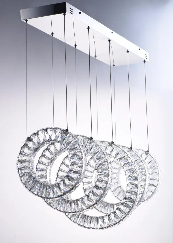 Stunning Crystal Linear Pendant Creates Floating Light Sculpture - Image 4