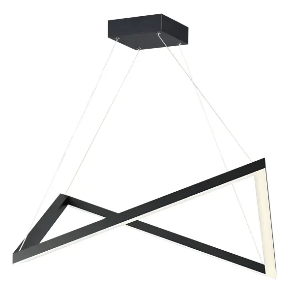 The Stealth pendant features an innovative design with black aluminum and steel channels that conceal an integrated LED light source, delivering 1600 lumens of warm, even illumination perfect for task and ambient lighting.