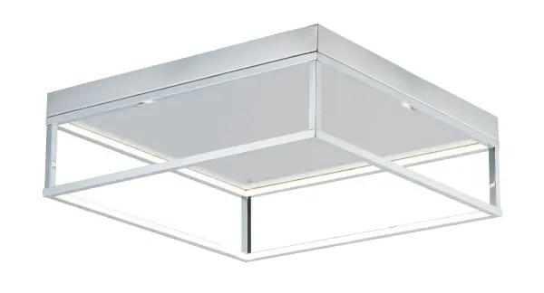 The 4 Square LED Flush Mount combines polished chrome and black cubes with concealed LED strips to create a dramatic inward lighting effect. Perfect for modern bathrooms and hallways where ceiling clearance is limited.