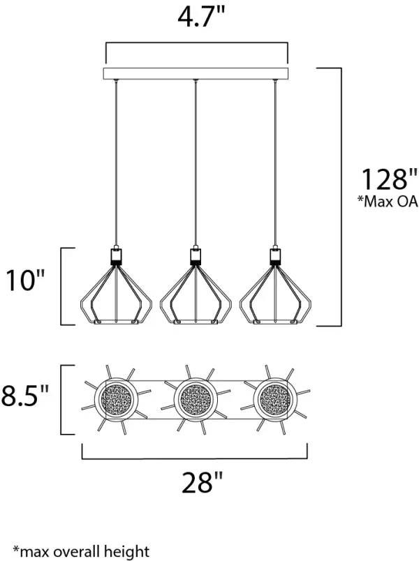 The Tilt pendant features an innovative rotating LED disc within a wire cage frame, providing both ambient uplight and functional downlight. Its adjustable design and polished chrome finish make it ideal for contemporary spaces. - alternate view