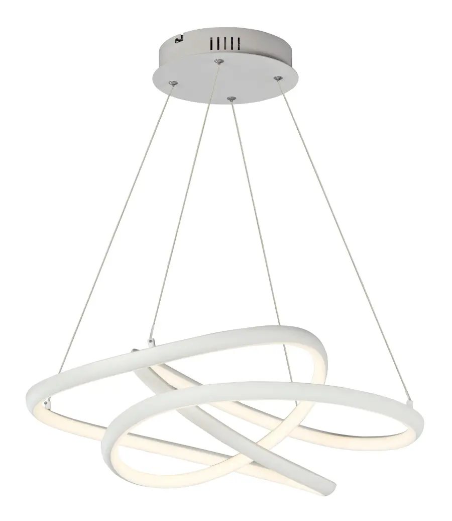 Twisted Single LED Pendant in Matte White - Image 1