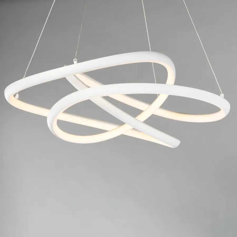 Twisted Single LED Pendant in Matte White - Image 2