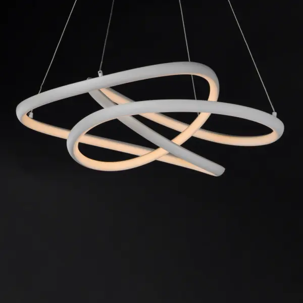 Twisted Single LED Pendant in Matte White - Image 3