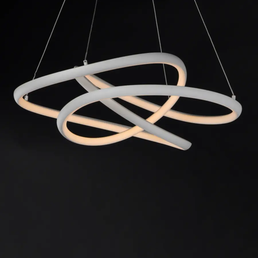 Twisted Single LED Pendant in Matte White - Image 3