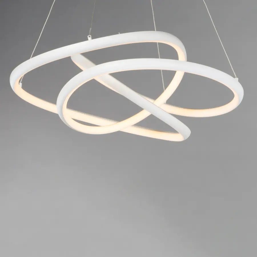 Twisted Single LED Pendant in Matte White - Image 4