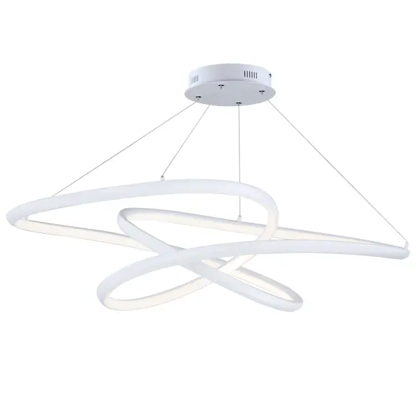 Twisted Single LED Pendant in Matte White - Image 1