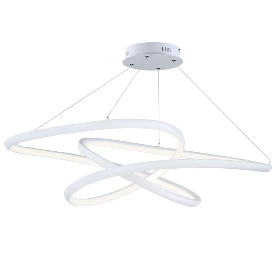 Twisted Single LED Pendant in Matte White - Image 1