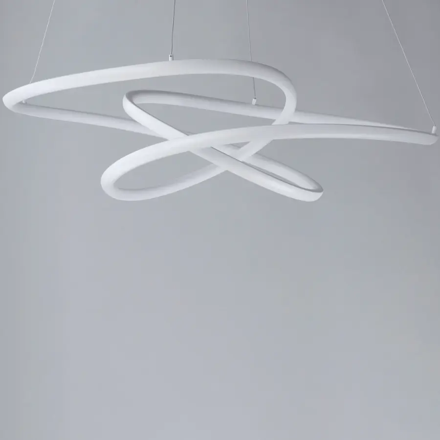 Twisted Single LED Pendant in Matte White - Image 2