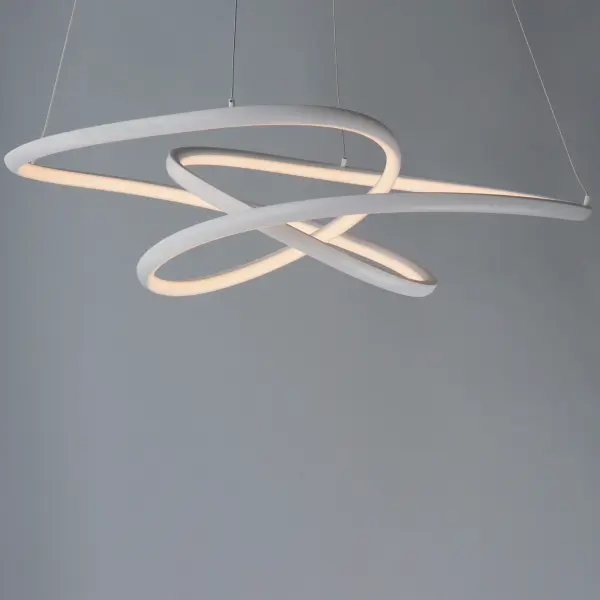 Twisted Single LED Pendant in Matte White - Image 3