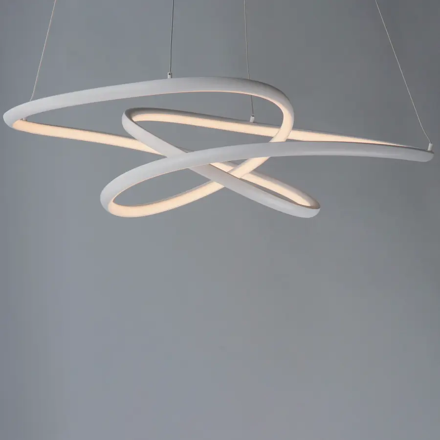 Twisted Single LED Pendant in Matte White - Image 3