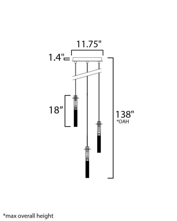 Pipette 3-Light LED Multi-Light Pendant - Image 5
