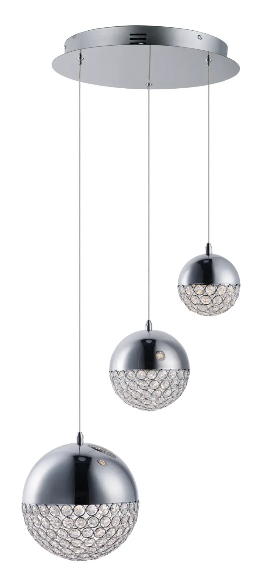 Eclipse Single Pendant Light with Crystal Beads - Image 1