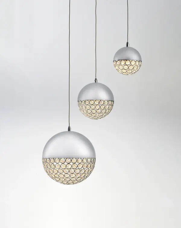 Eclipse Single Pendant Light with Crystal Beads - Image 3
