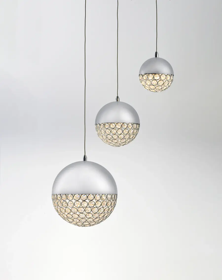 Eclipse Single Pendant Light with Crystal Beads - Image 3