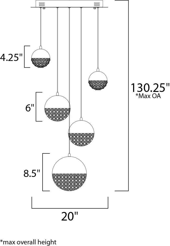 Eclipse 5-Light LED Multi-Light Pendant - Image 5