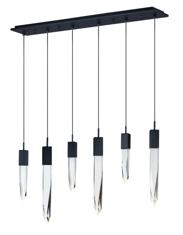 Dramatic Crystal Linear Pendant with Adjustable Stalactite Design - Image 1